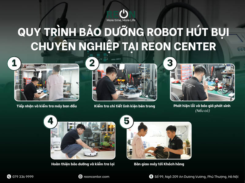 Quy trình bảo dưỡng robot hút bụi chuyên nghiệp tại Reon Center